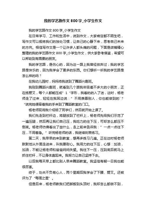 我的学艺路作文800字_小学生作文