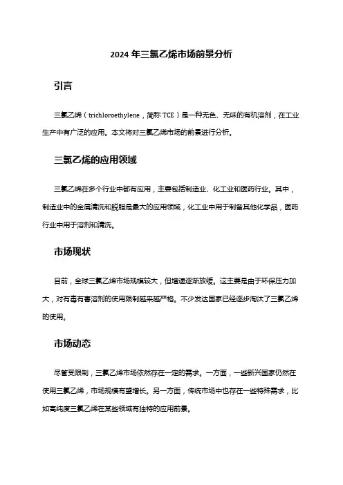 2024年三氯乙烯市场前景分析