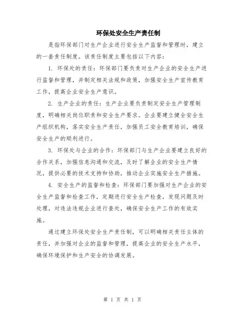 环保处安全生产责任制