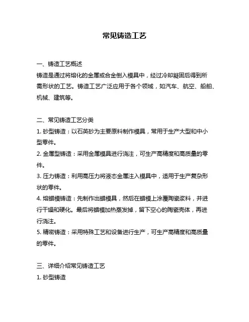 常见铸造工艺