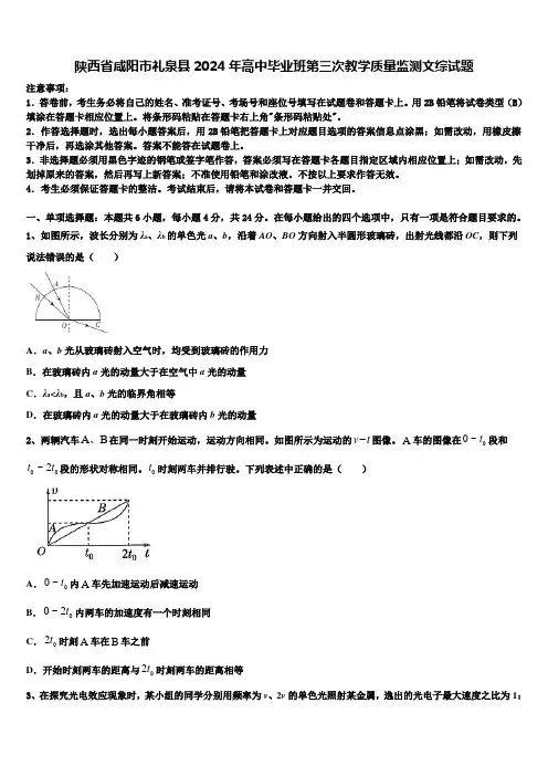 陕西省咸阳市礼泉县2024年高中毕业班第三次教学质量监测文综试题