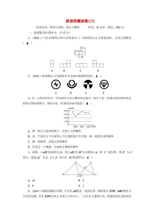安徽省2019中考数学决胜一轮 复习阶段性测试卷 - 副本
