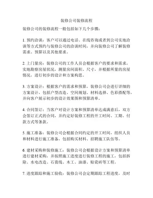装修公司装修流程