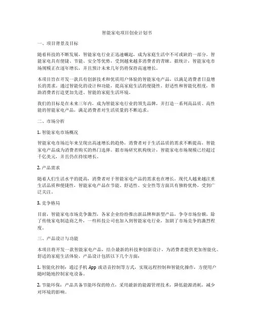 智能家电项目创业计划书