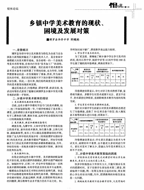 乡镇中学美术教育的现状、困境及发展对策