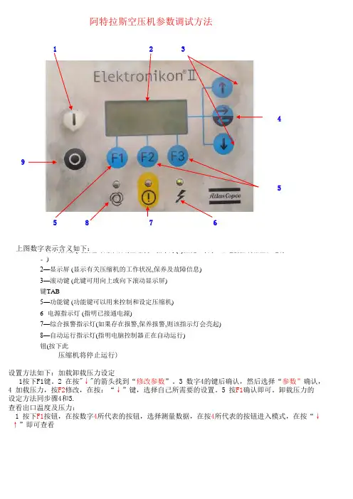 阿特拉斯空压机参数设置说明