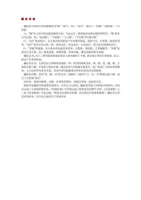 藏 医 原 理