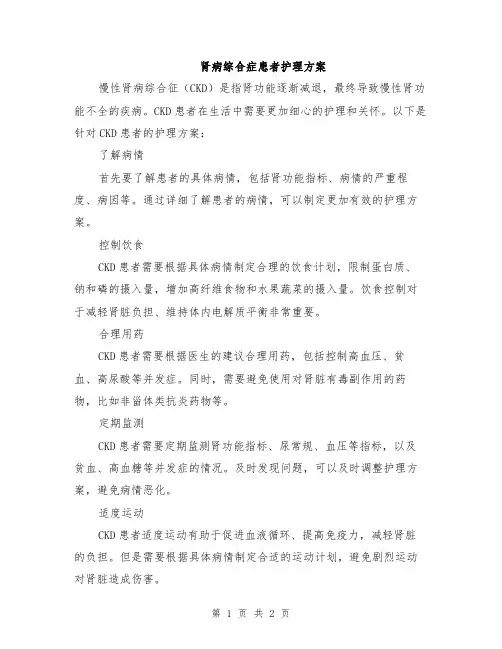 肾病综合症患者护理方案