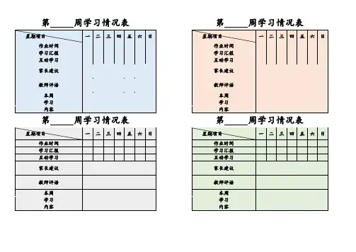 学生学习情况记录表(完整)