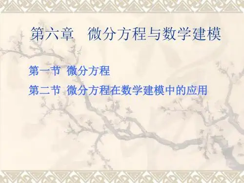 第六章微分方程与数学建模1