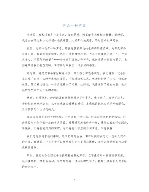怀念一种声音作文