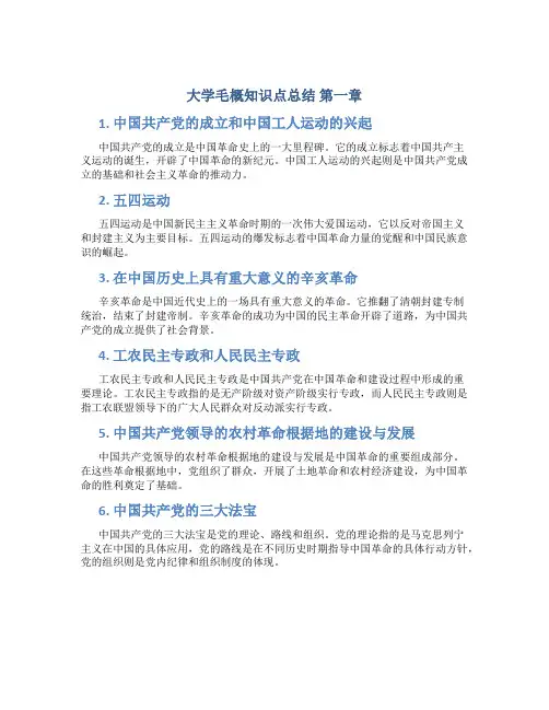 大学毛概知识点总结 第一章