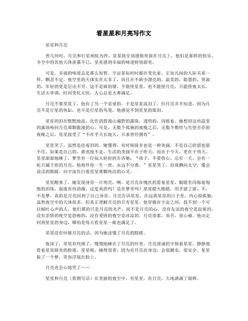 看星星和月亮写作文