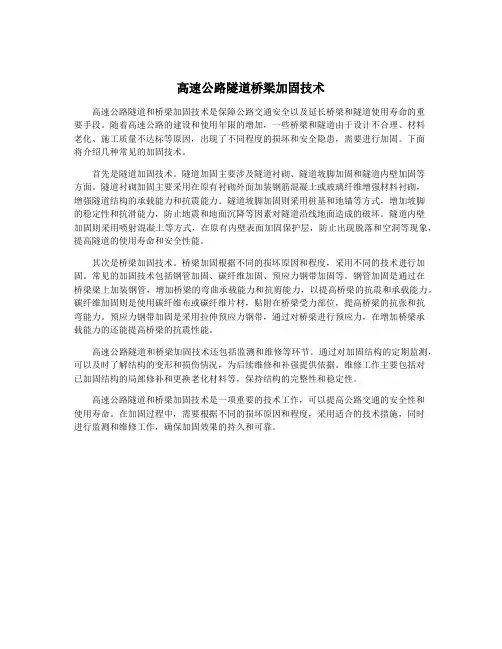 高速公路隧道桥梁加固技术