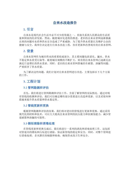 自来水改造报告