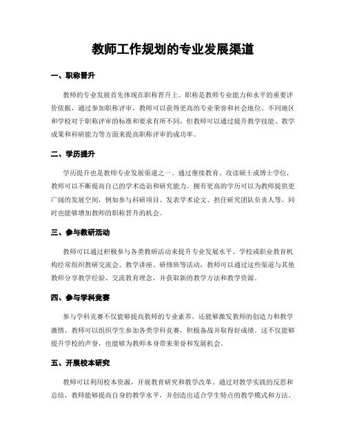 教师工作规划的专业发展渠道