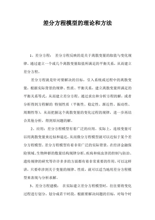 差分方程及其建模举例