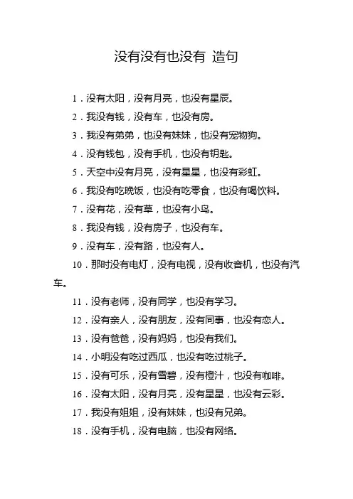 没有没有也没有 造句