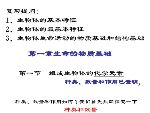 细胞的化学成分(0)PPT课件
