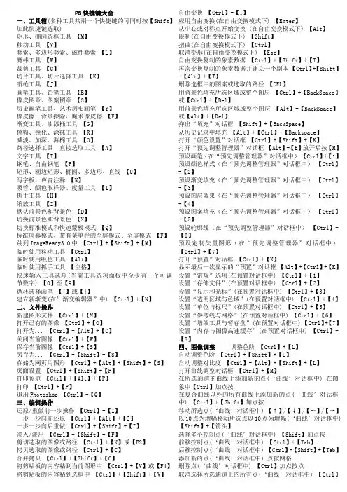 PS快捷键大全(word打印版)