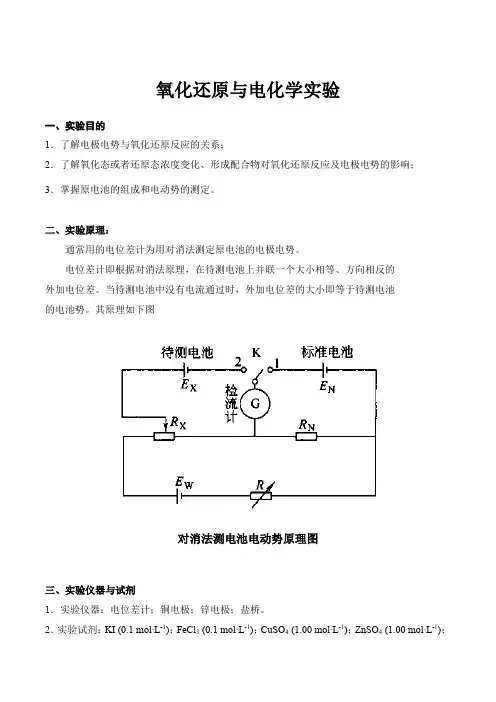 氧化还原与电化学实验