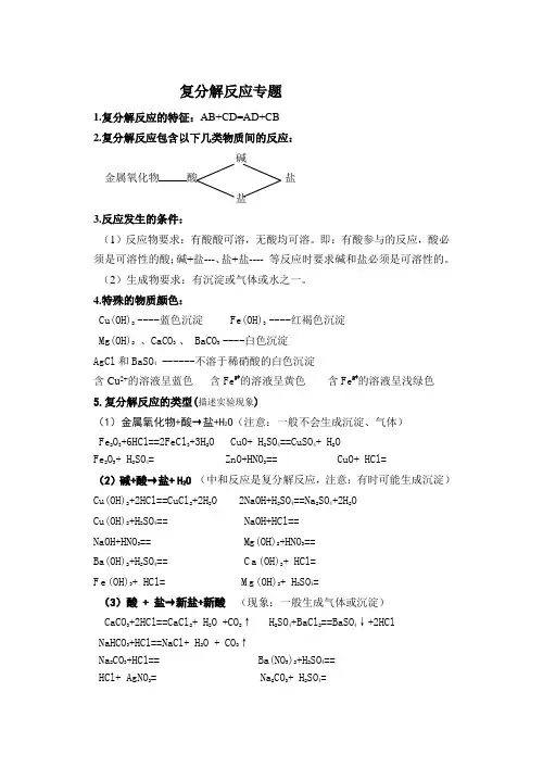 复分解反应专题训练