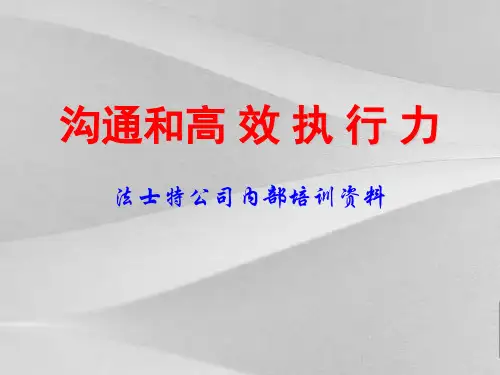 沟通和高效执行力培训教程
