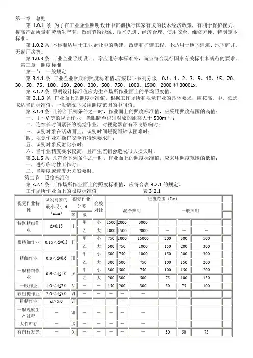 照度标准