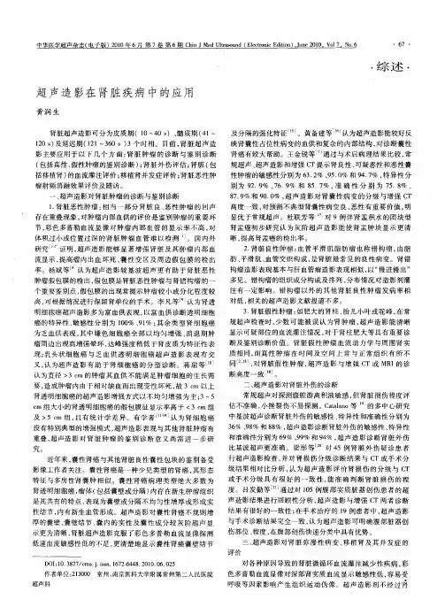 超声造影在肾脏疾病中的应用