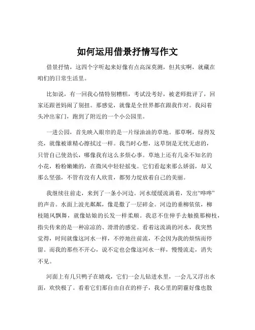如何运用借景抒情写作文