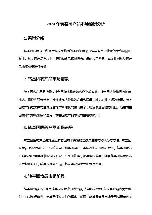 2024年转基因产品市场前景分析