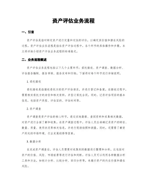 资产评估业务流程
