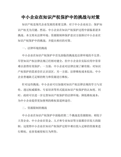 中小企业在知识产权保护中的挑战与对策