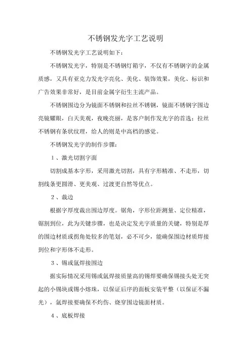 不锈钢发光字工艺说明