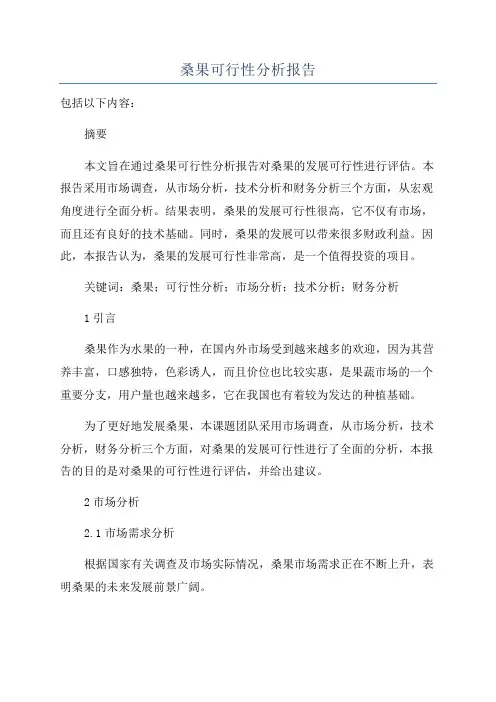 桑果可行性分析报告