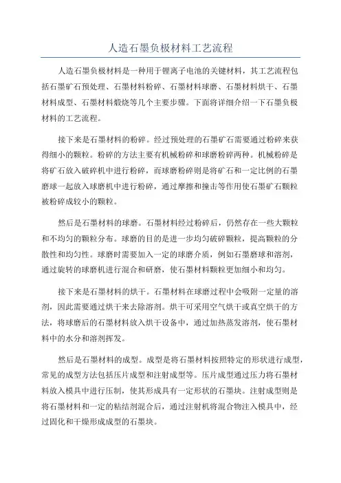 人造石墨负极材料工艺流程