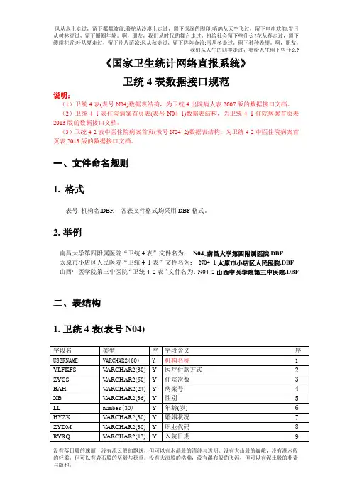 卫统-4数据接口规范