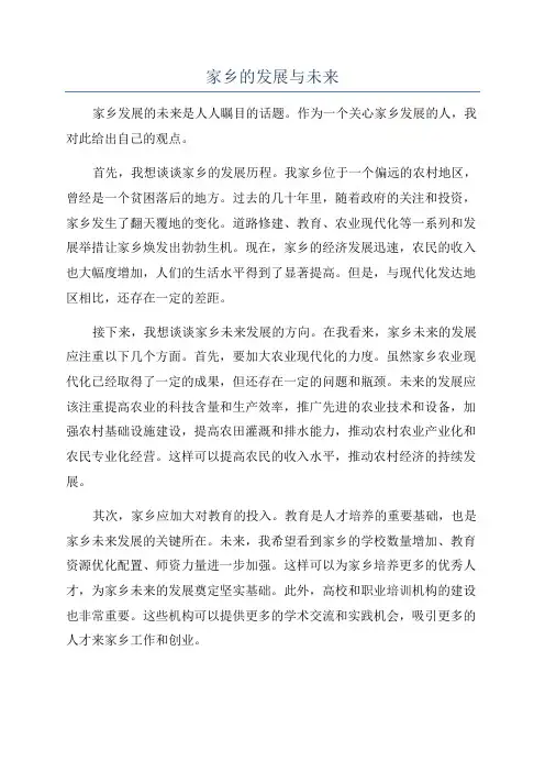 家乡的发展与未来
