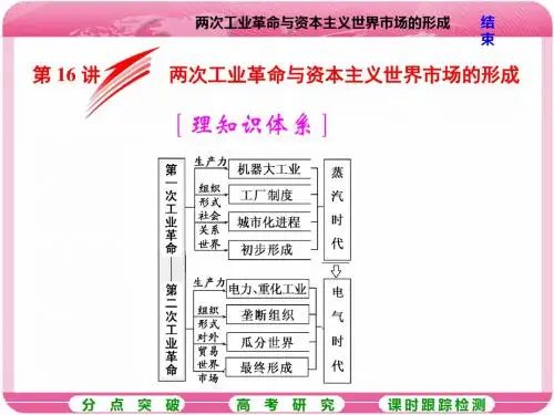 2019届高三历史复习   第16讲  两次工业革命与资本主义世界市场的形成