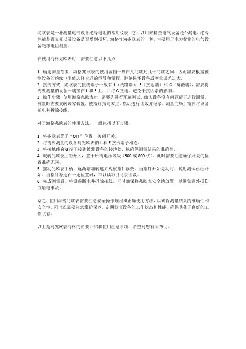 兆欧表海格