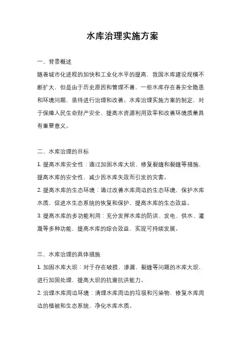 水库治理实施方案