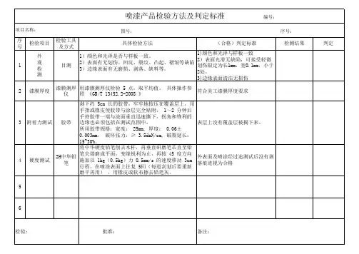 油漆检验标准
