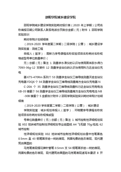 邵阳学院城乡建设学院