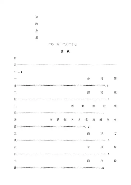 招聘方案模版