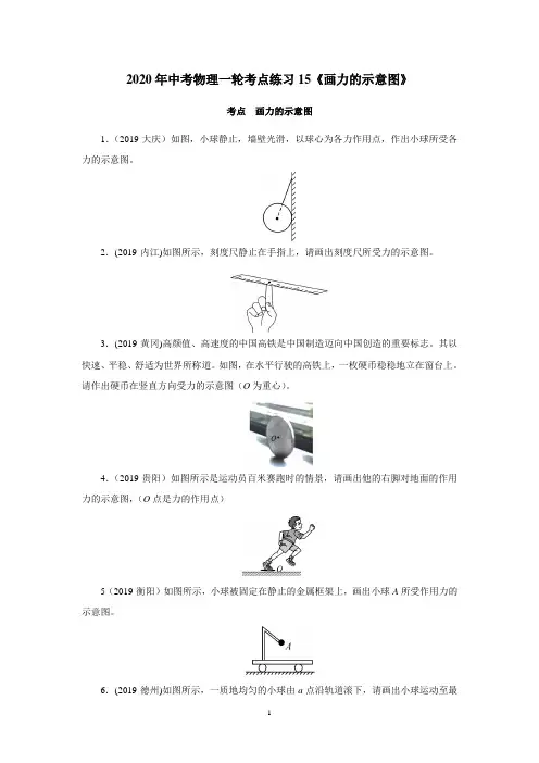 2020年中考物理一轮考点练习15《画力的示意图》(附答案解析)
