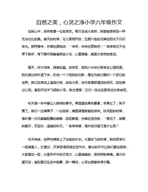 自然之美,心灵之净小学六年级作文