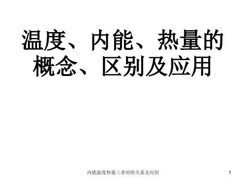 内能温度热量三者间的关系及应用 ppt课件