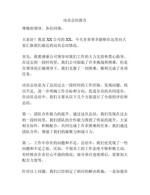 动员总结报告