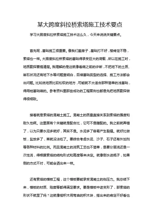 某大跨度斜拉桥索塔施工技术要点