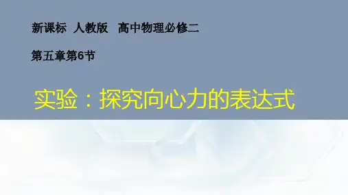 高中物理必修二实验：探究向心力的表达式